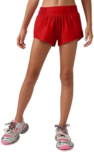 MCEDAR Girls Athletic Shorts with Liner Quick-Dry Lightweight Active Workout Sports Running Shorts with Zip Pocket