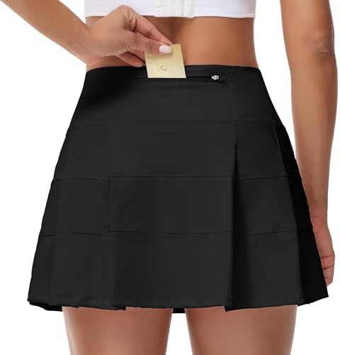 MCEDAR Pleated Tennis Skirt For Women With Pockets Women's High Waisted Athletic Golf Skorts Skirts Running Workout Shorts