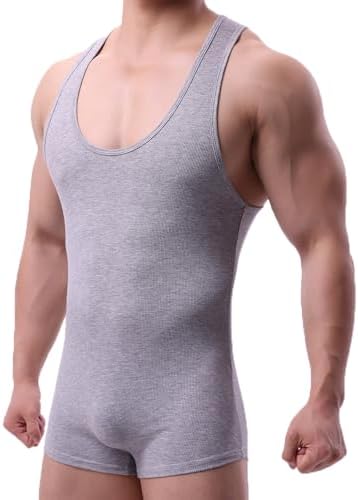 Men Athletic Supporters Bodysuits Leotard Wrestling Singlet Jumpsuits Seamless Slim Fits Shapewear Boxers