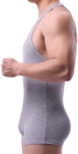 Men Athletic Supporters Bodysuits Leotard Wrestling Singlet Jumpsuits Seamless Slim Fits Shapewear Boxers