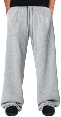 Men's Baggy Sweatpants Wide Leg Lounge Sweat Pants with Pockets