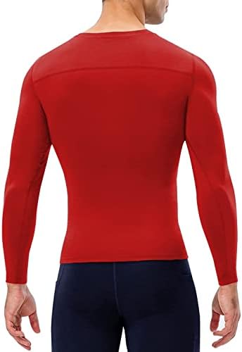 Men's Compression Shirts Long Sleeve Athletic T Shirt Workout Cool Dry Running Tops Sports Gym Undershirt Base Layer Top