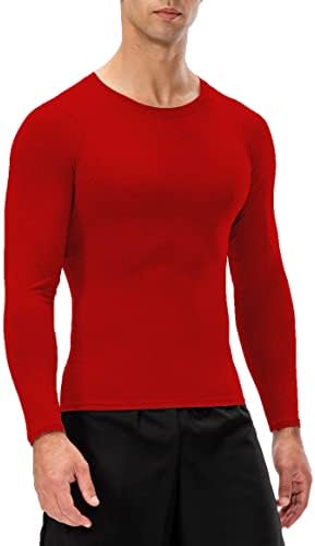 Men's Compression Shirts Long Sleeve Athletic T Shirt Workout Cool Dry Running Tops Sports Gym Undershirt Base Layer Top