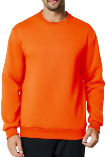 Men's Crewneck Sweatshirt Casual Long Sleeve Sweat Shirts Athletic Fleece Basic Pullover Shirts