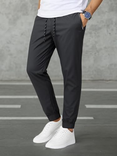 Men's Elastic Waist Pants with Pockets for Casual Comfort