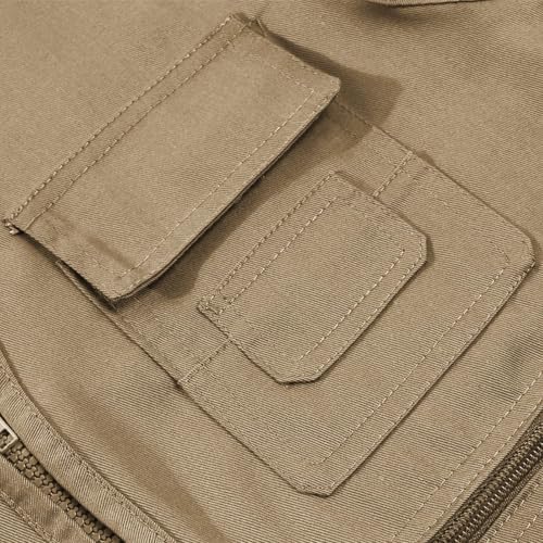 Men's Fishing Vest Zip Up Utility Safari Travel Vest Multi Pockets Outdoor Lightweight Work Photo Cargo Summer Vests