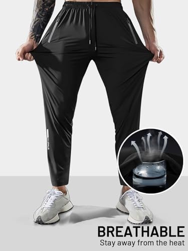 Men's Hiking Pants Quick-Dry Lightweight Sweatpants Outdoor Fishing Pants Water Resistant With Zipper Pockets