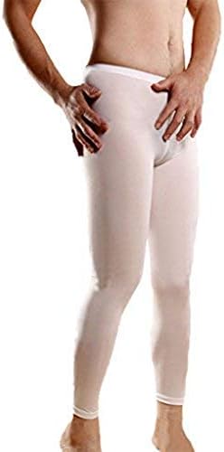 Men's Ice Silk See Through Long Pants Slim Leggings Tights