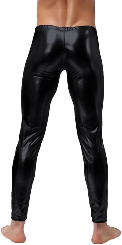 Men's Metallic Shiny Wet Look Leggings Pants