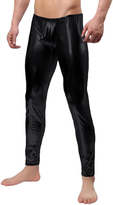 Men's Metallic Shiny Wet Look Leggings Pants