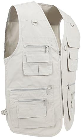 Men's Poplin Outdoors Travel Sports Multi-Pockets Work Fishing Vest