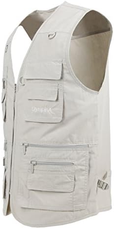 Men's Poplin Outdoors Travel Sports Multi-Pockets Work Fishing Vest