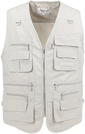 Men's Poplin Outdoors Travel Sports Multi-Pockets Work Fishing Vest