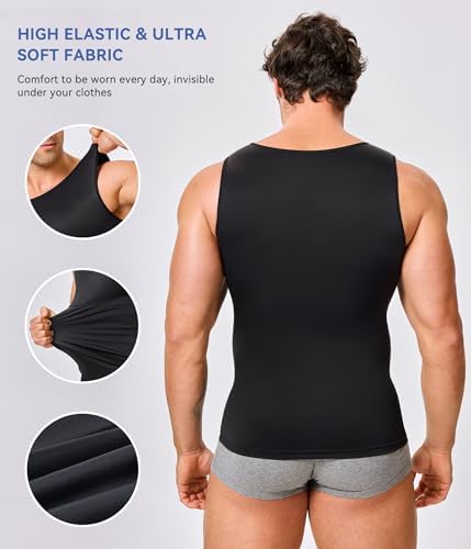 Mens Compression Shirt Slimming Body Shaper Vest Workout Tank Tops Abs Abdomen Undershirts