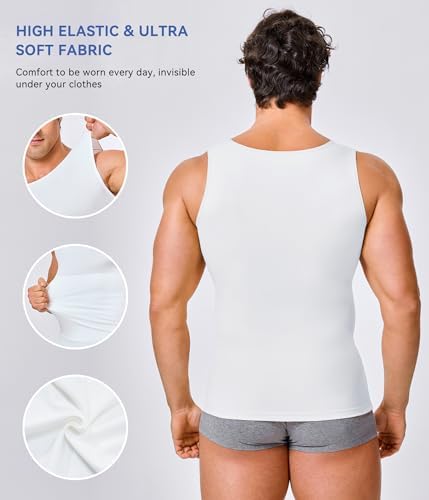 Mens Compression Shirt Slimming Body Shaper Vest Workout Tank Tops Abs Abdomen Undershirts