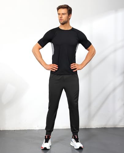 Mens Joggers With Zipper Pockets Lightweight Quick Dry Stretch For Gifts Athletic Workout Running Track Boys