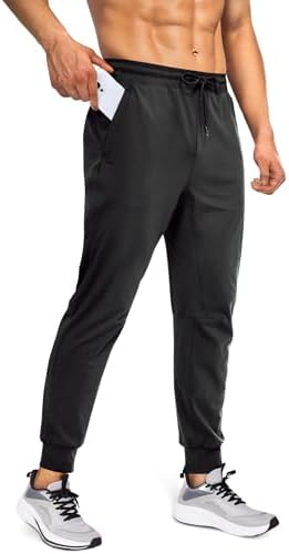 Mens Joggers with Zipper Pockets Lightweight Quick Dry Stretch for Gifts Athletic Workout Running Track Boys