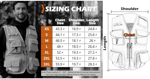 Mens Lightweight Safari Travel Fishing Photography Outdoor Work Cargo Vest With Pockets