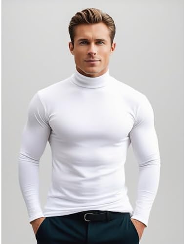 Mens Mock Turtleneck Long Sleeve Shirts High Neck Thermal Base Layer