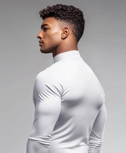 Mens Mock Turtleneck Long Sleeve Shirts High Neck Thermal Base Layer