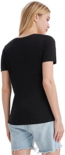 Merino Protect 100% Merino Wool V Neck T-Shirt For Women Short Sleeve Base Layers Odor Resistance Tops For Outdoor Hiking