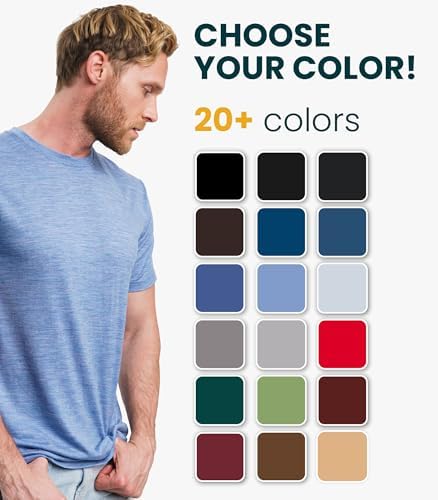 Merino.tech Merino Wool T-Shirt Mens - 100% Merino Wool Undershirt Lightweight Base Layer