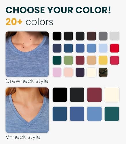 Merino.tech Merino Wool T Shirt Women - 100% Merino Wool Base Layer Women Short Sleeve Moisture-Wicking Tee And Hiking Socks