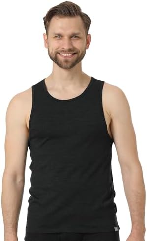 Merino Wool Tank Top Men - Active Merino Wool Undershirt Moisture Wicking Breathable Anti-Odor Lightweight Base Layer