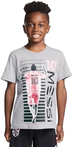 Messi Boys Lifestyle Short Sleeve T-Shirt Slim-fit Graphic Tee Cotton Blend Fabric