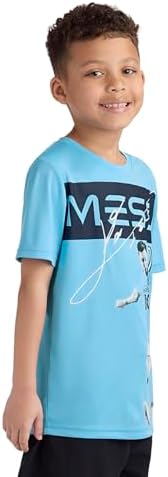 Messi Boys' Lifestyle Short Sleeve Top Loose-fit Shirt With Logo Comfortable