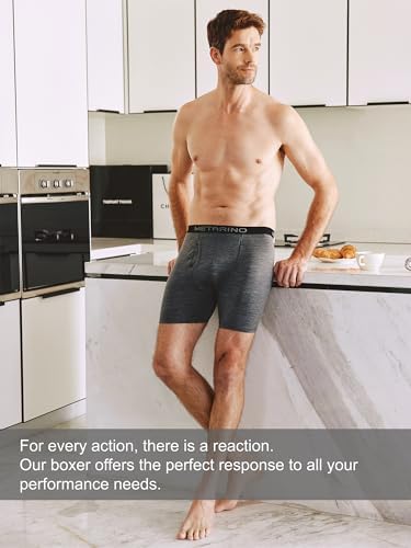METARINO Men's Merino Wool Underwear - Ultra-Soft Boxer Briefs With Anti Odor For Hiking Travel & Everyday Comfort