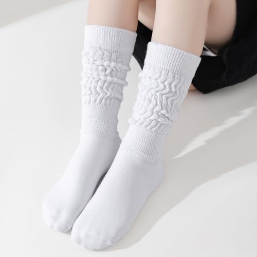 Mini Angel Slouch Socks Girls Scrunch Socks Kids Knee High Socks Soft Warm Stacked Boot Socks 2/3 Pairs