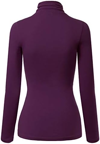 MixMatchy Women's Basic Long Sleeve Turtle Neck Slim Fit Top Shirt