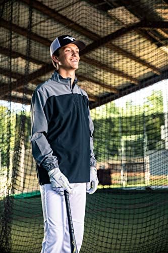 Mizuno Youth Comp Long Sleeve Batting Jacket Black-Shade X-Large