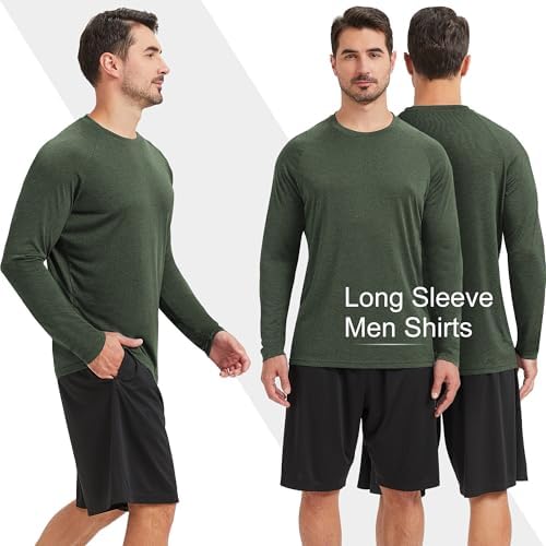 MLYENX 7 Pack Long Sleeve Shirts For Men UPF 50+ UV Sun Protection Quick Dry Moisture Wicking Workout Tee Shirts