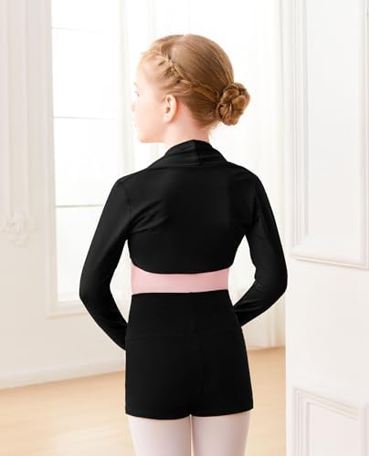 Modal Girls Kids Ballet Shrug Sweater Open Front Athletic Bolero Cardigan For Leotards