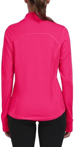 MoFiz Women's Full Zip Up Athletic Jackets Fleece Lined Sports Running Track Jacket Stretchy Workout Tops With Pockets