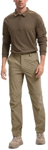 Moosehill Men's-Hiking-Pants Convertible Quick-Dry Water-Resistant Lightweight Zip-Off Outdoor With 5 Deep Pockets