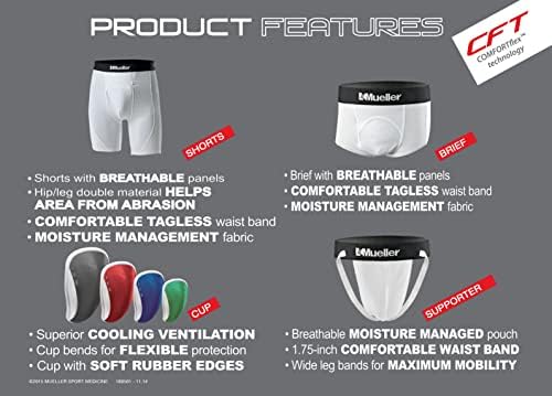 MUELLER Sports Medicine Men's Athletic Supporter With Flex Shield Cup Adult Jockstrap For Sports