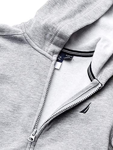 Nautica Boys Zip Up Hoodie Sweatshirt Signature Logo Design Kangaroo Pockets Made With Lightweight Fleece