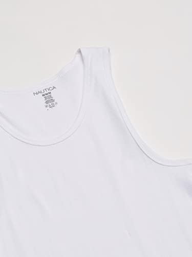 Nautica Men's 4 Pack Ribbed Cotton Tank Undershirts