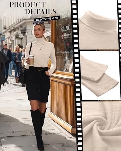 Neer 3 Pack Cotton Women's Turtleneck Long Sleeve Tops Thermal Underwear Base Layer Fall Winter Shirts Sweater