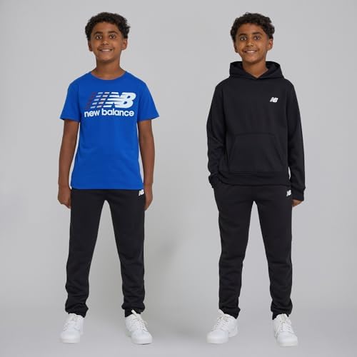 New Balance 3Pc Sweatsuit For Boys & Toddlers - Pullover Hoodie T-Shirt Jogger Kids Soft Cotton Blend Fleece (2T-12)