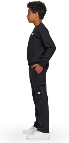 New Balance Boys And Toddlers’ 2 Piece Set – Soft Fleece Crewneck Pullover Sweatshirt Cargo Sweatpants Sweatsuit (2T-12)