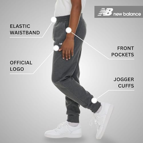 New Balance Boys Fleece Jogger 3 Pack – Kids Soft Cotton Blend Fleece Sweatpants With Pockets Athletic Fit Sizes 4-20
