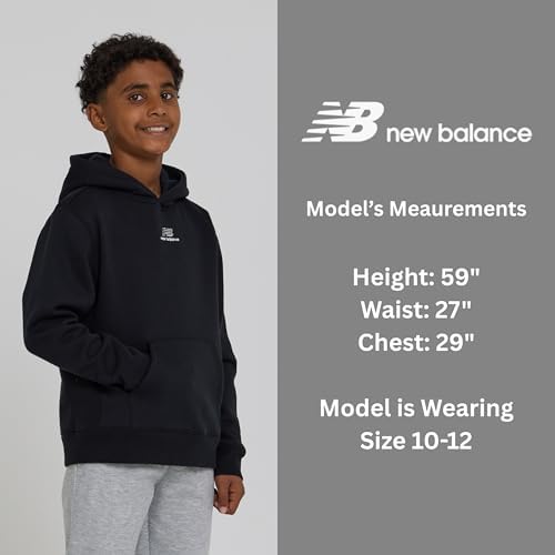 New Balance Boys Hoodie – Premium Comfy Cotton Blended Fleece Classic Pullover Sweatshirt For Kids Sizes 4-20