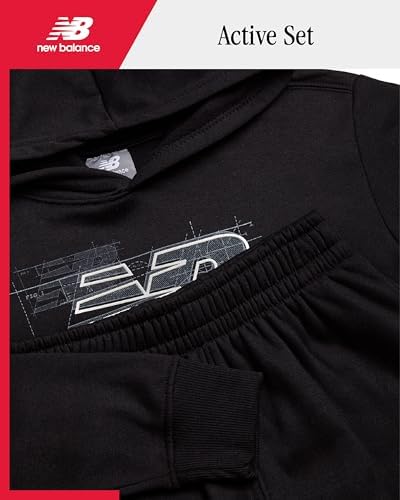 New Balance Boys Sweat Suit Set - 2 Piece Soft Fleece Tracksuit Set With Pullover Hoodie & Jogger Sweatpants For Boys (8-16)
