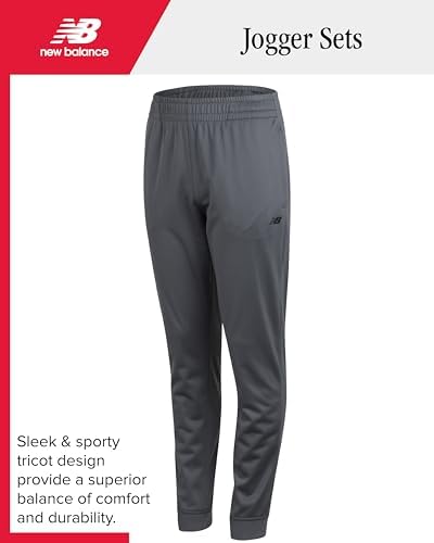 New Balance Boys Sweatpants - 4 Pack Active Tricot Boys Joggers Athletic Pants Kids Activewear Pants With Pockets (4-20)