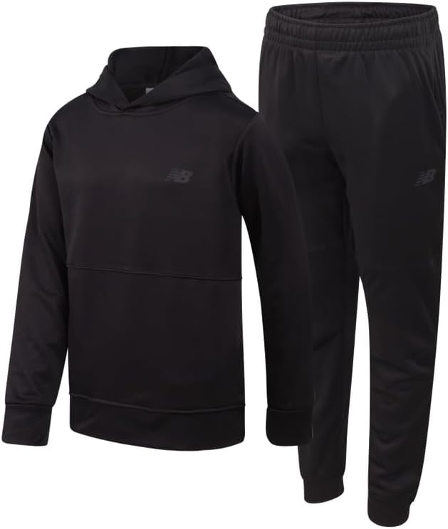 New Balance Boys Sweatsuit Set - 2 Piece Tech Fleece Hoodie Sweatshirt and Jogger Pants Outfit - Tracksuit for Boys (2T-16)