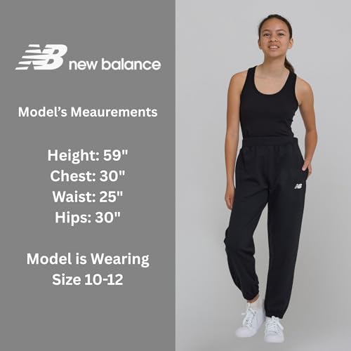 New Balance Girls Active Fleece Jogger 3 Pack – Soft Cotton Blend Fleece Athletic Performance Casual Sweatpants (4-16)